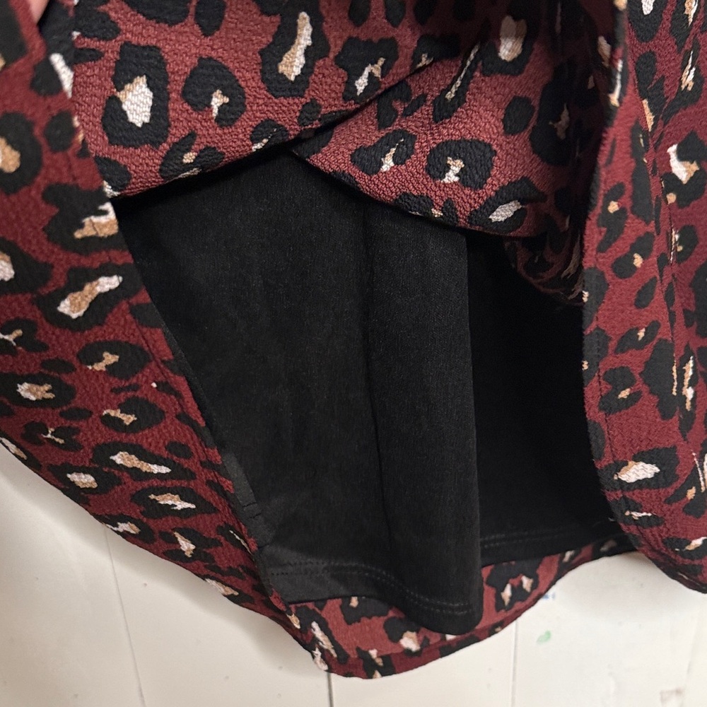 Entro Burgundy Black Leopard Print Dress - Picture 9 of 10